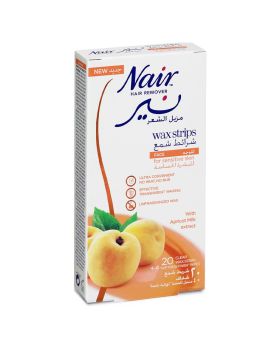 Nair Hair Remover Facial Wax Strips with Apricot Milk Extracts, Pack of 20's