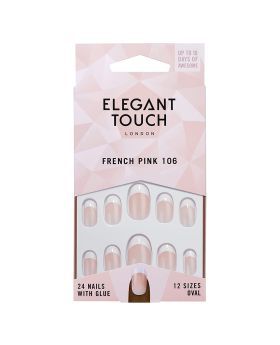 Elegant Touch Natural French Nails - French Pink 106, Pack of 24 Pieces