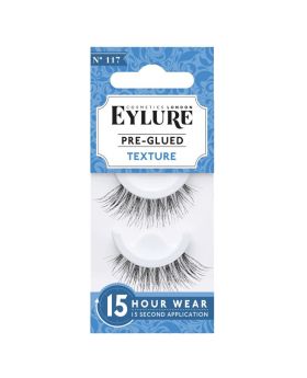 Eylure Pre-Glued False Eye Lashes 15H Wear - Texture No. 117, Pack of 1 pair