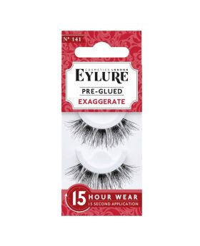Eylure Pre-Glued False Eye Lashes 15H Wear - Exaggerate No. 141, Pack of 1 Pair