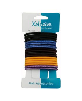 Xcluzive Thick Pony Tailers, Assorted, Pack of 18's