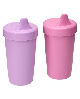 Re Play Stackable No Spill Sippy Cups For Baby & Toddler 10 oz, Butterfly/Purple Combo, Pack of 2's