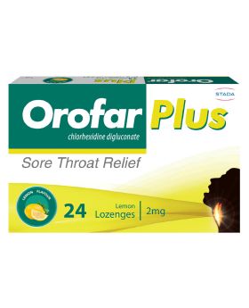 Orofar Plus Sore Throat Relief Lozenges, Lemon Flavour, Pack of 24's