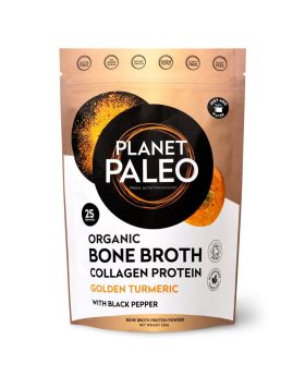 Planet Paleo Organic Bone Broth Collagen Protein Golden Turmeric With Black Pepper 225g, 25 servings