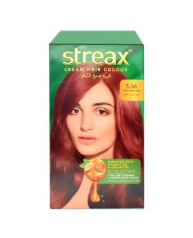 Streax Cream Hair Colour With Shine On Conditioner For All Hair Types - Cinnamon Red 5.66