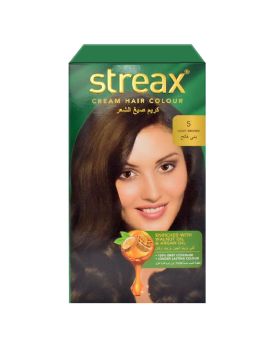 Streax Cream Hair Colour With Shine On Conditioner For All Hair Types - Light Brown 5