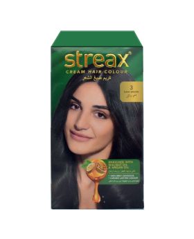Streax Cream Hair Colour With Shine On Conditioner For All Hair Types - Dark Brown 3