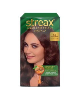 Streax Cream Hair Colour With Shine On Conditioner For All Hair Types - Reddish Brown 4.6