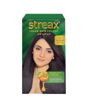 Streax Cream Hair Colour With Shine On Conditioner For All Hair Types - Black Brown 2