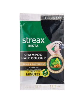 Streax No-Ammonia Insta Shampoo Hair Color - Natural Black 1