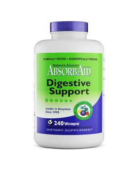 Nature's Sources AbsorbAid Digestive Enzyme Vegetarian Capsules For Digestive Support, Pack of 240's