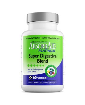Nature's Sources AbsorbAid Platinum Super Digestive Enzyme & Probiotic Blend Vegetarian Capsules For Digestive Support, Pack of 60's