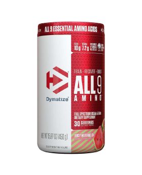 Dymatize All 9 Amino Full Spectrum BCAAs & EAAs Sports Supplement For Recovery, Juicy Watermelon 450g