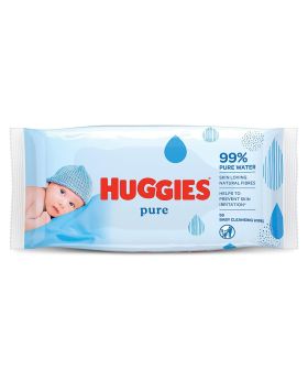 Huggies Pure Baby Wet Wipes With 99% Pure Water For Cleansing, Pack of 56's