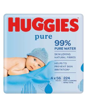 Huggies Pure Baby Wet Wipes With 99% Pure Water For Cleansing, Promo Pack of 224's