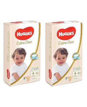 Huggies Extra Care Baby Diapers, Size 4, For 8-14kg Baby, Promo Jumbo Pack of 2 x 68's