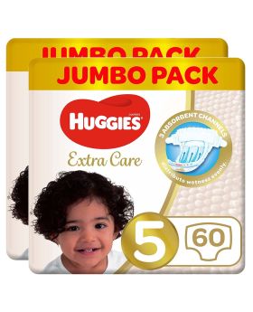 Huggies Extra Care Baby Diapers, Size 5, For 12-22kg Baby, Promo Jumbo Pack of 2 x 60's
