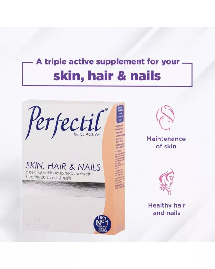 Buy Vitabiotics Perfectil Skin, Hair & Nails Triple Active Supplement  Tablets, Pack of 30's Online at Best Price in UAE | Aster Online