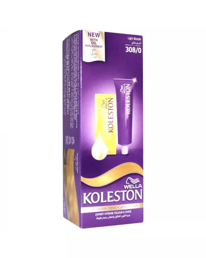 Buy Wella Koleston Hair Colour Cream Light Blonde 308/0 Online at Best  Price in UAE | Aster Online