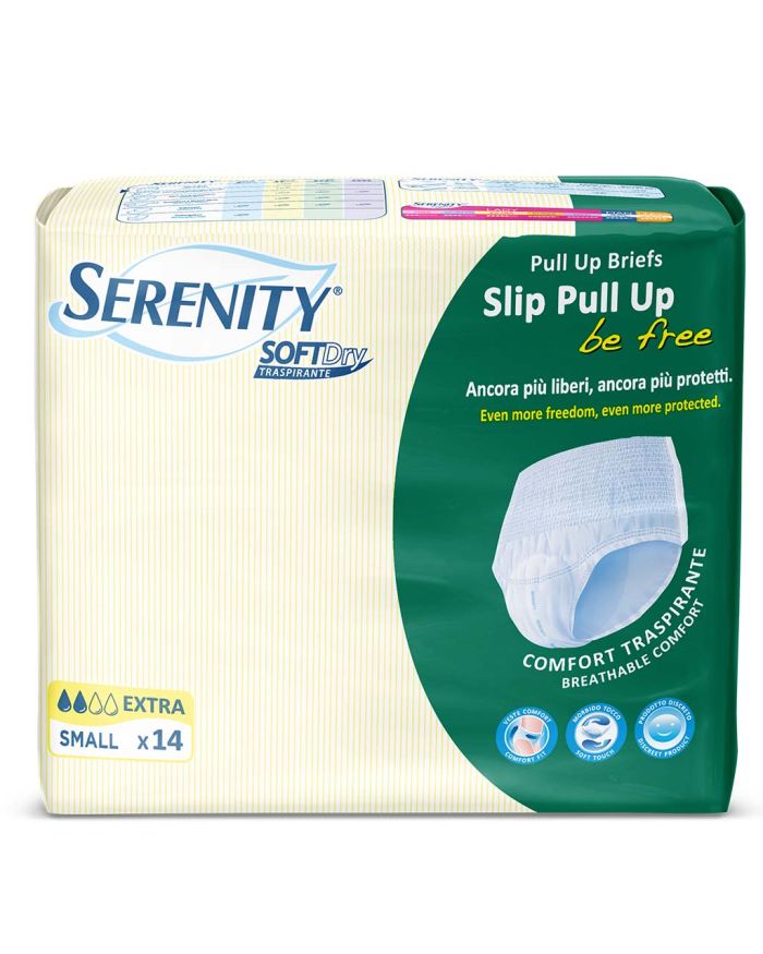 Buy Serenity Soft Dry Transpirente Slip Pull Up Briefs, Small, Pack of 14's  Online at Best Price in UAE