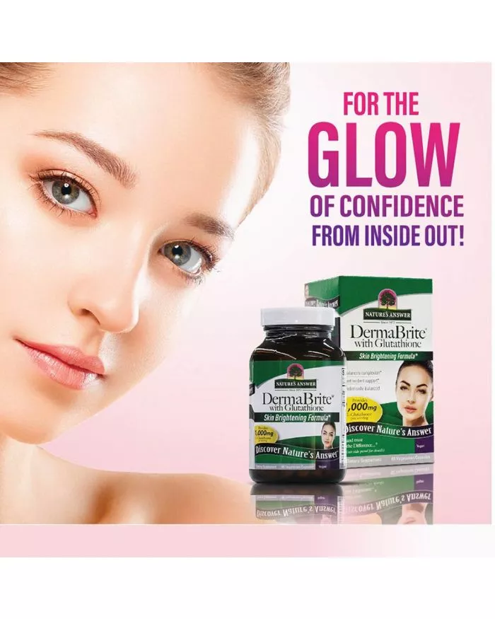 Nature s Answer DermaBrite With Glutathione Vegetarian Capsules For Skin Brightening Pack of 60 s