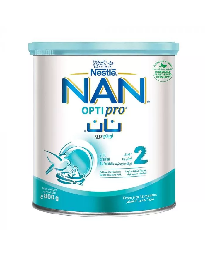 Buy Nestle Nan Optipro 2 Cow Milk Based Follow up Milk Formula 6-12 Months  800 g Online at Best Price in UAE