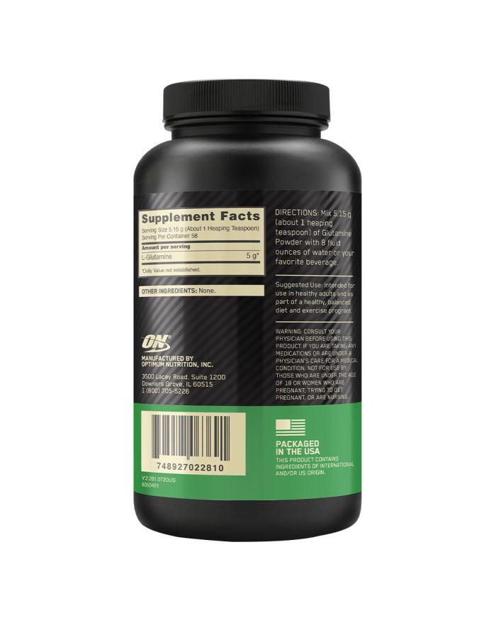  Optimum Nutrition L-Glutamine Muscle Recovery Powder, 300g,  Unflavored, 58 Servings