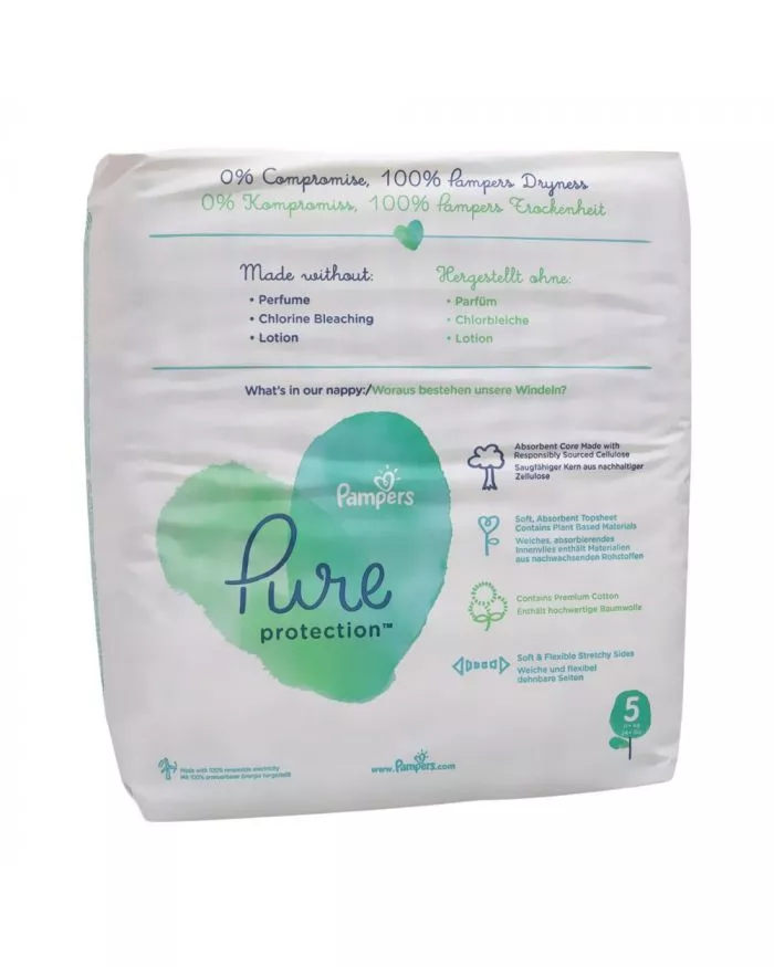 Buy Pampers Pure Protection Dermatologically Tested Perfume Free Diapers,  Size 5, For 11+ Kg Baby, Pack of 24's Online at Best Price in UAE