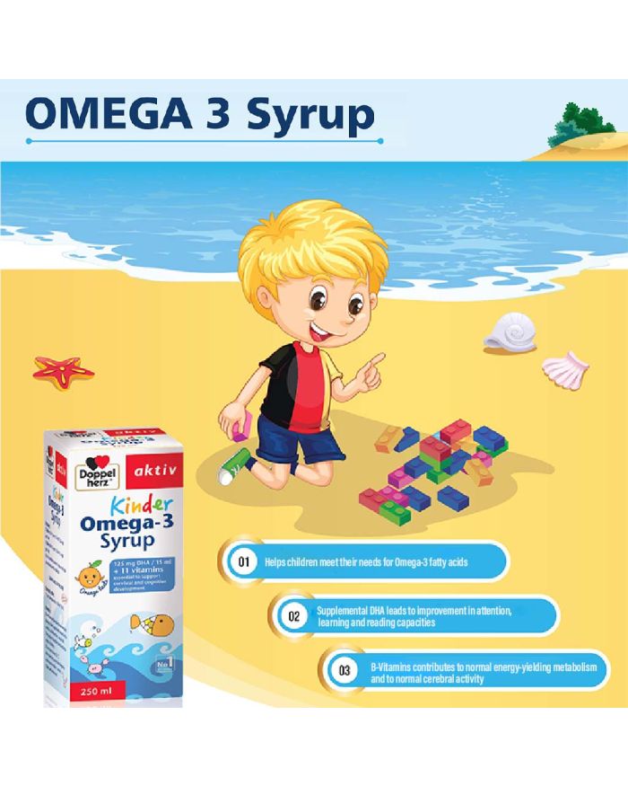 Buy Doppelherz aktiv Kinder Omega 3 Syrup For Children s Cognitive