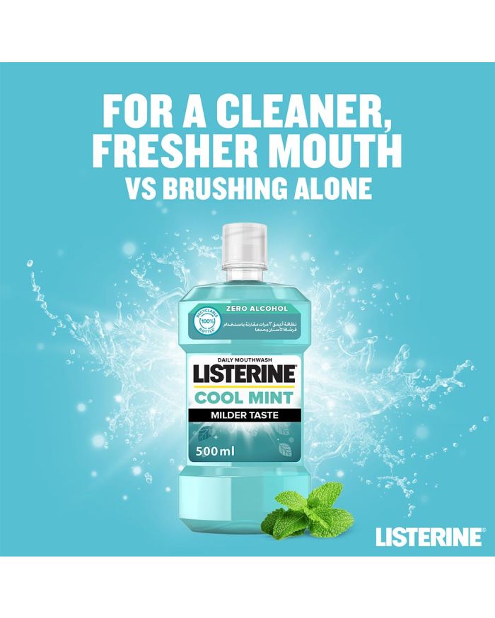 Buy Listerine Zero Alcohol Cool Mint Milder Taste Mouthwash 500ml Online at  Best Price in UAE