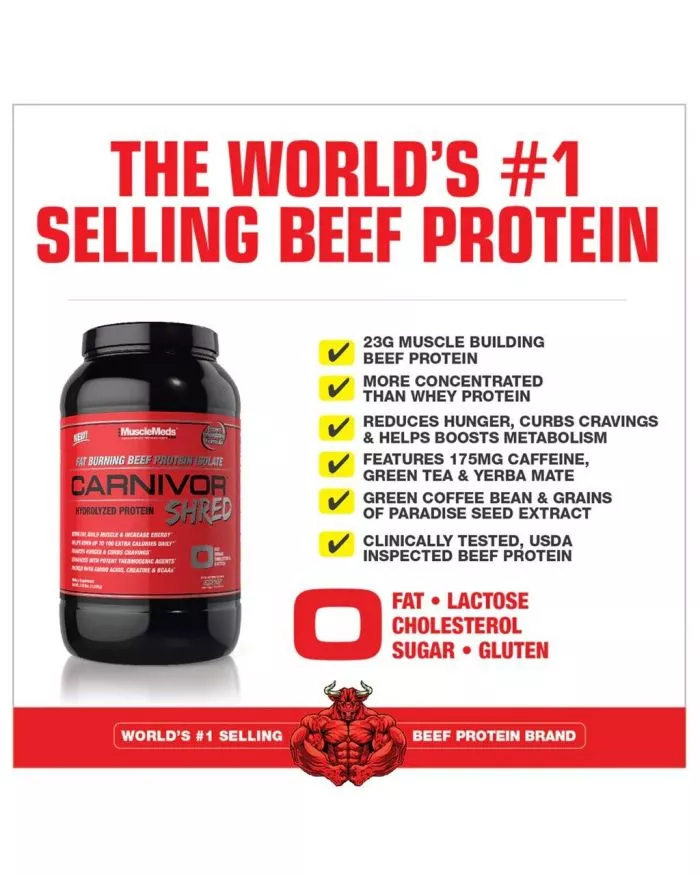 Buy MuscleMeds Carnivor Shred Fat Burning Beef Protein Isolate