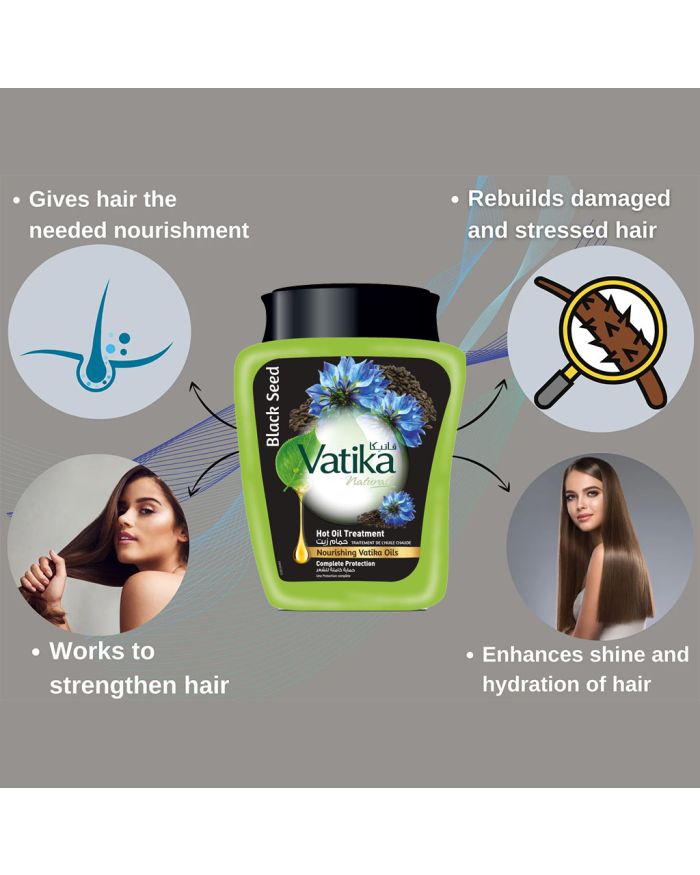 Dabur Vatika Black Seed Hammam Zaith Hot Oil Treatment Cream For Malnourished Hair 500g