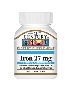 21st Century 27mg Iron Tablets For Healthy Blood Count, Pack of 30's