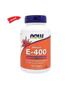 Now Natural E-400 Vitamin E Softgel For Antioxidant Protection, Pack of 100's
