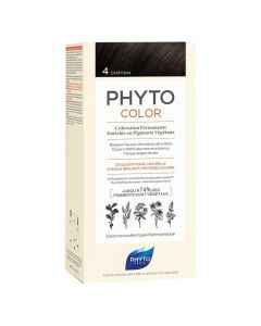 Phyto Phyto Color Permanent Hair Color Treatment Kit With Milk Developer & Colouring Cream, Shade 4 Brown
