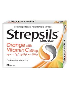 Strepsils Orange With Vitamin C 100 mg Lozenges  24's