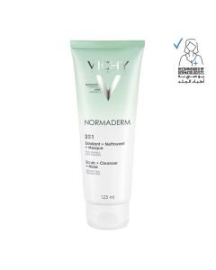 Vichy Normaderm 3 in 1 Cleanser + Scrub + Mask With Salicylic & Glycolic Acid For Sensitive Skin 125ml