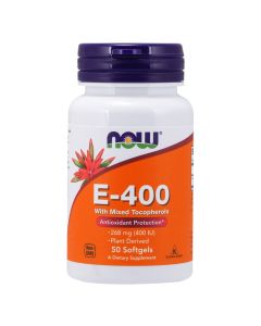 Now E-400 Vitamin E With Mixed Tocopherols Softgel For Antioxidant Protection, Pack of 50's