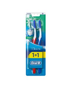 Oral-B 3D White Fresh 40 Medium Toothbrush, Assorted Pack of 1+1