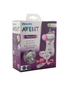 Philips Avent Natural Feeding Bottle Elephant Design Gift Set SCD628/01