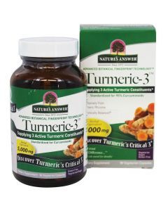 Nature's Answer Turmeric 3 5000mg Herbal Equivalent Vegan Capsules For Bone & Joint Health, Pack of 90's