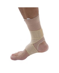 Olympa Elastic Ankle Support with Strap Beige Small OES-912