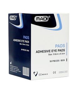 Max Adhesive Sterile Eye Pads 5.8 cm x 8.3 cm 50's