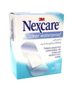 3M Nexcare Clear Waterproof One Size Bandages 50's