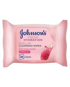 Johnson's Fresh Hydration Ultra-Soft Micellar Cleansing Makeup Remover Wipes For Normal Skin, Pack of 25's