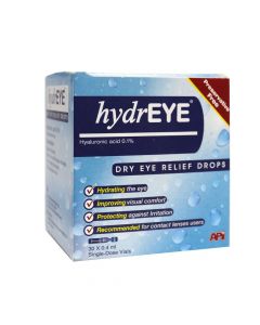 Hydreye 0.1% Dry Eye Relief Drops Single Dose Unit 0.4 mL 30's