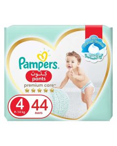 Pampers Premium Care Pants Diapers With Stretchy Sides & Better Fit, Size 4, For 9-14 Kg Baby, Pack of 44's
