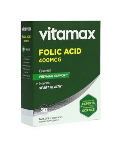 Vitamax Folic Acid 400 mcg Tablets 30's