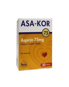 Zeino Pharma Asa-Kor 75 mg Enteric Coated Tablet 30's