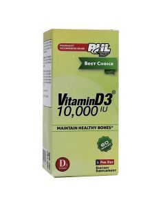 PHL Vitamin D3 10,000IU Veggie Capsules 60's